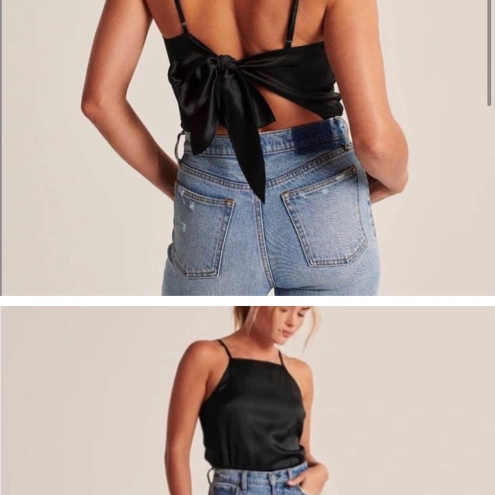 Black Abercrombie & Fitch silk bodysuit